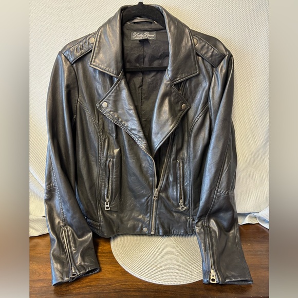 Lucky Brand. Bolero style leather jacket in black. Worn twice - Picture 1 of 2